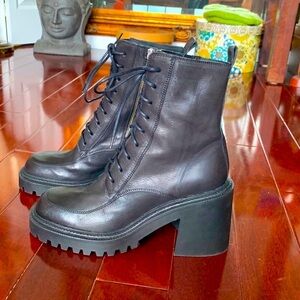 BNWT Vic Matie Lugged Ankle Boots Chunky Black Leather 40/10US